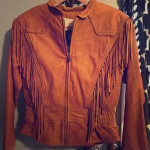 Genuine leather slim fit jacket